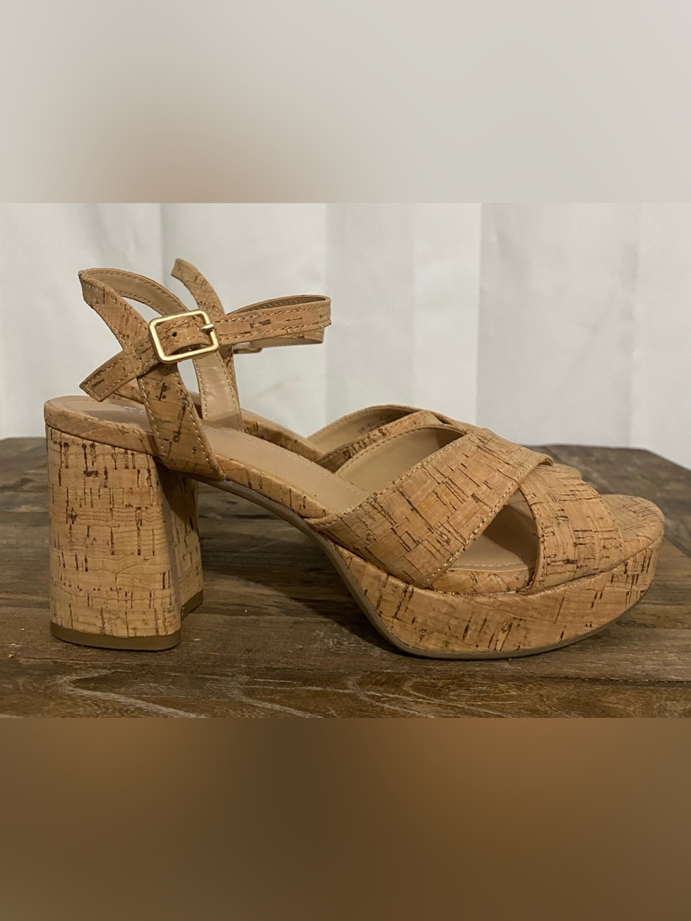 Kenneth Cole Reaction Cork Platform Sandals - Tan